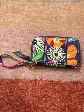 Vera Bradley Quilted Floral Wristlet Wallet - Orange, Yellow, Green, Pink, Black